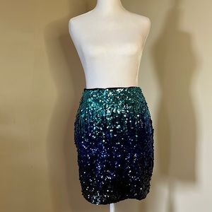 Blue ombré sequin skirt